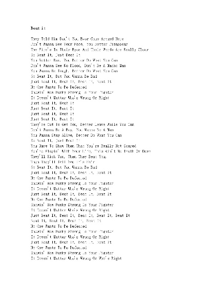 beat it中文歌词解读及背后的故事